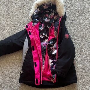 Gerry Weber Kids Puffer Jacket - Black, Pink, and Gray